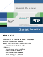 Advanced SQL Injection: The OWASP Foundation