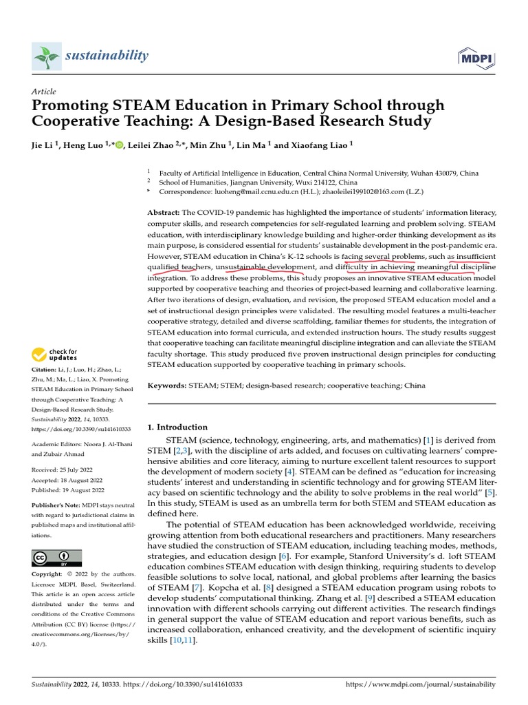 Promoting Steam Education | PDF | Teachers | Learning