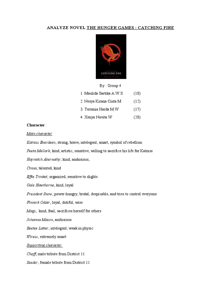 ANALYZE NOVEL HUNGER GAMES Group 4 PDF The Hunger Games