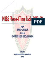 GSMC Mbbs Phase I Time Table 2019-20-1