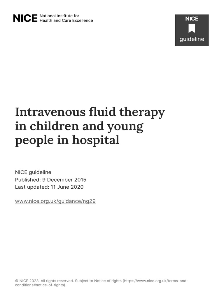 IV fluid management for Children & Young People | PDF | Intravenous