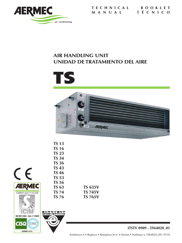 Aermec TS Technical Manual Eng | PDF | Visual Cortex | Electrical ...