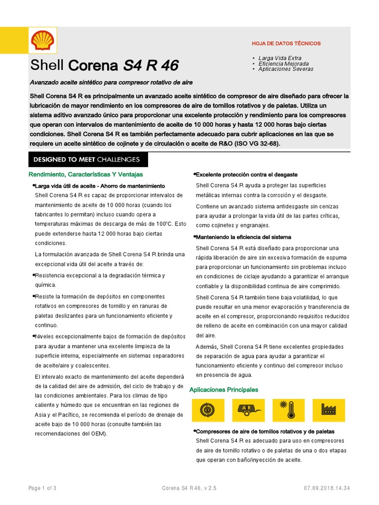 Corena S4 R 46 | PDF | Rodamiento (Mecánico) | Lubricante