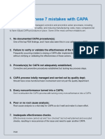 Summary - 7 Mistakes Made With The CAPA Process