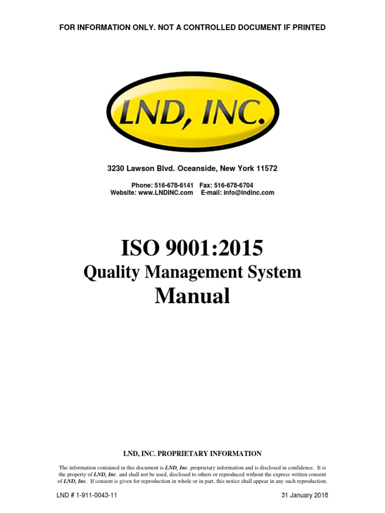 ISO 9001:2015 Quality Manual Overview | PDF | Quality Management System ...
