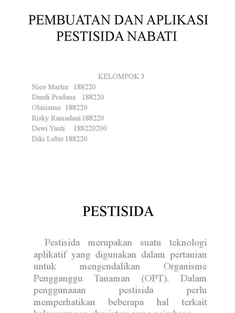 Pembuatan Pestisida Pdf