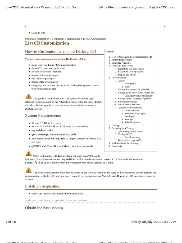 Live CD Customization | PDF | Ubuntu (Operating System) | Operating ...