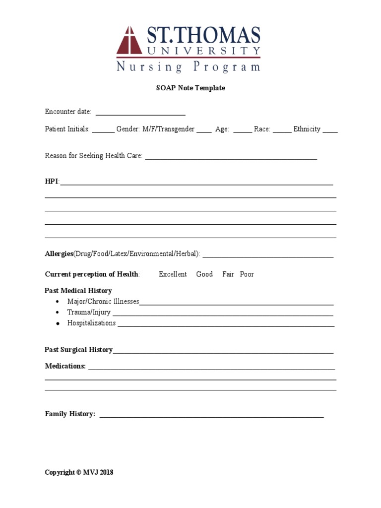 Graduate SOAP NOTE TEMPLATE | PDF | Medical Diagnosis | Neurology