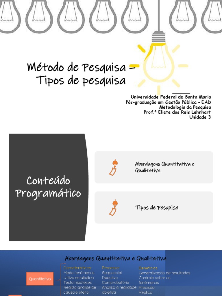 Tipos e Métodos de Pesquisa Acadêmica | PDF | Pesquisa qualitativa ...