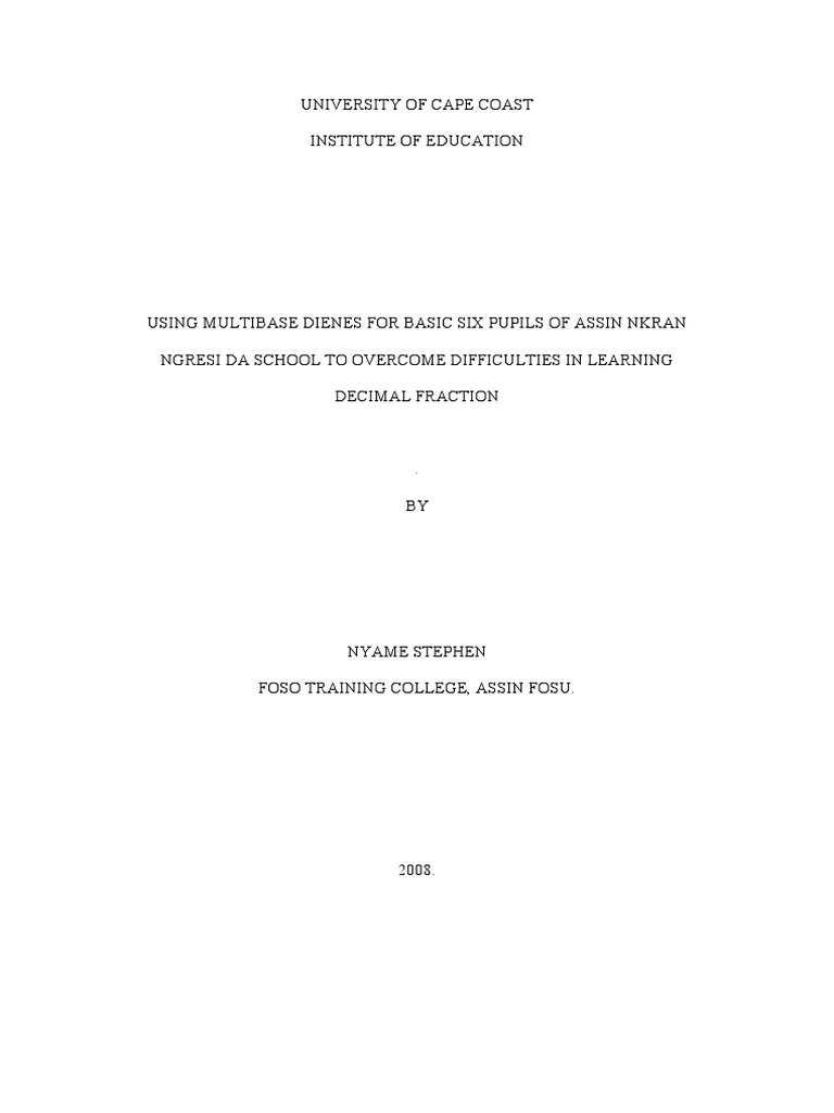 Overcoming Decimal Fraction Difficulties Pdf Multiplication Numbers