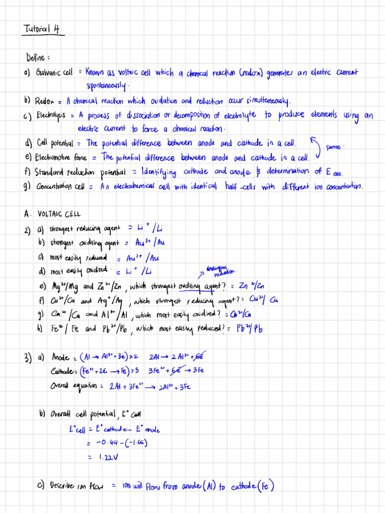 Tutorial chap 4 pdf electrochemistry redox