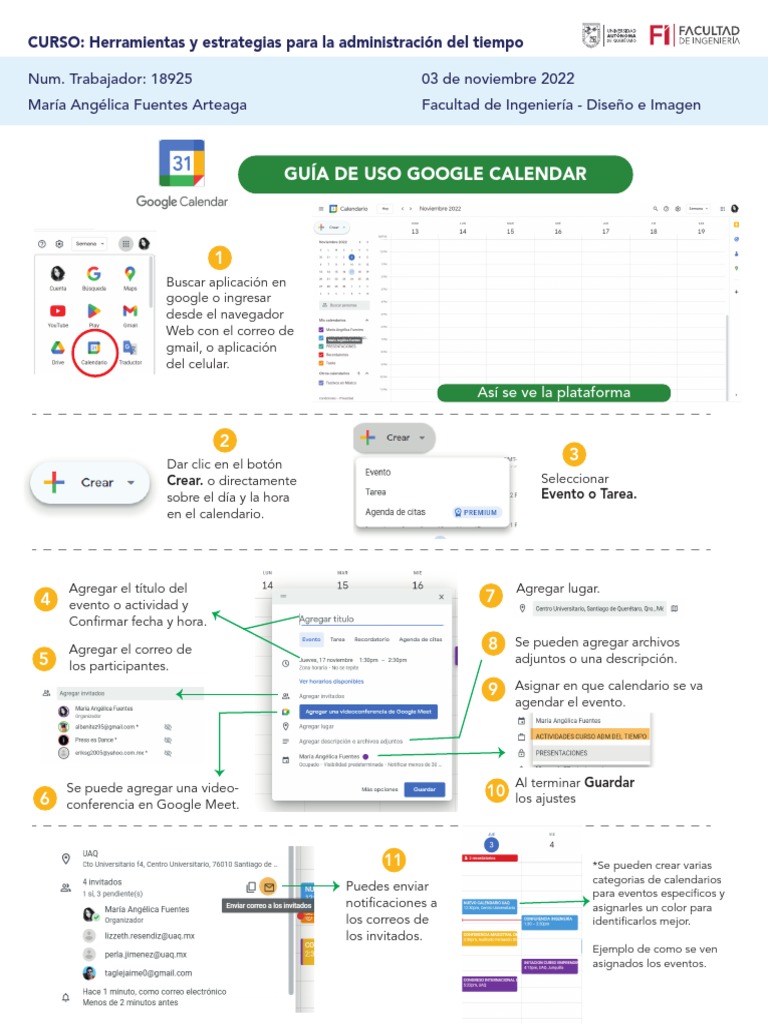 Curso Google Calendar PDF Red mundial y web
