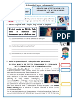 Ficha de Regalo-Leemos Una Noticia Sobre Los Riesgos de Los Retos de Redes Sociales-Jezabel Camargo Unico Contacto