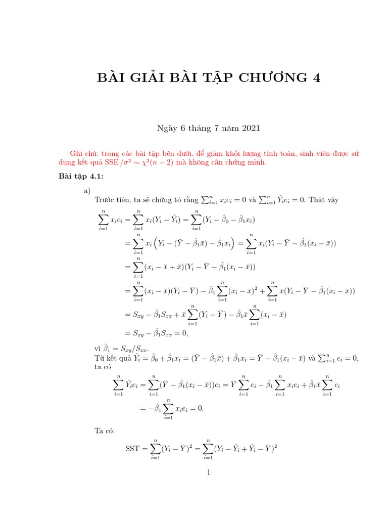 Bai Giai BT Chuong 4 | PDF