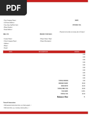 Consulting Invoice Template 2 Word