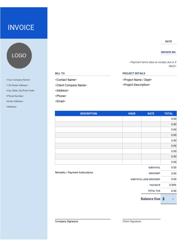 Invoice Template for Projects | PDF | Invoice | Payments