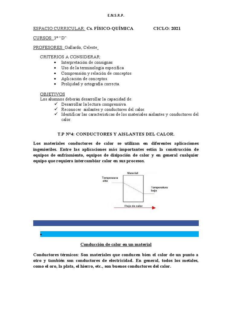 T.P N°4-Aislantes y Conductores Del Calor-3 D | PDF | Aislamiento ...