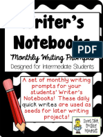 Writers Notebook Monthly Writing Promptsforthe Year