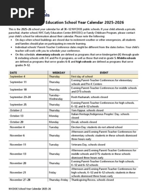 School Year 2025-26 Calendar