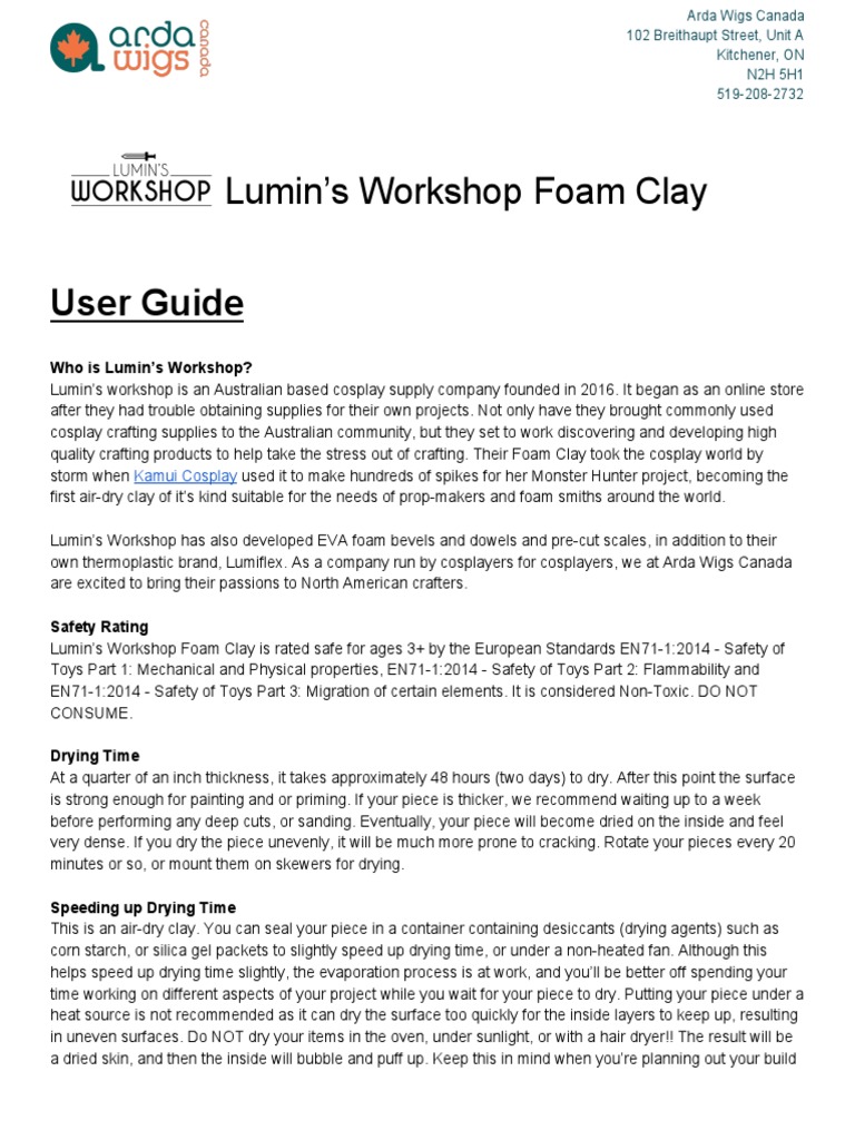Lumin S Foam Clay User Guide Download Free PDF Paint