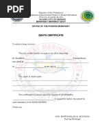 Brgy Death Certificate