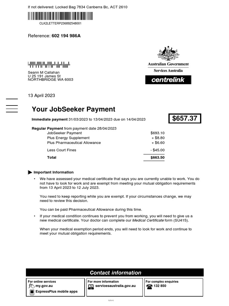 JobSeeker Payment Details and Exemptions | PDF | Justice | Crime & Violence