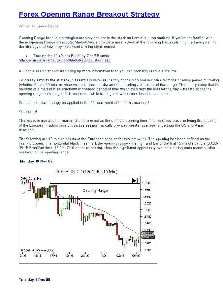 Forex Opening Range Breakout Guide | PDF | Market Trend | Market ...