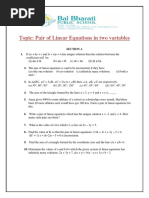 Assignment - Linear Equations