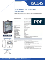 Ficha Técnica Del Producto Características: Medidor Digital Monofásico 2 Hilos 220v/5 (60) A DDS5558 TKL