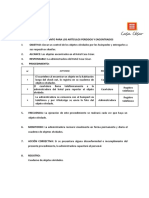 8.4 Procedimiento para Los Artículos Perdidos y Encontrados-Casa Cesar