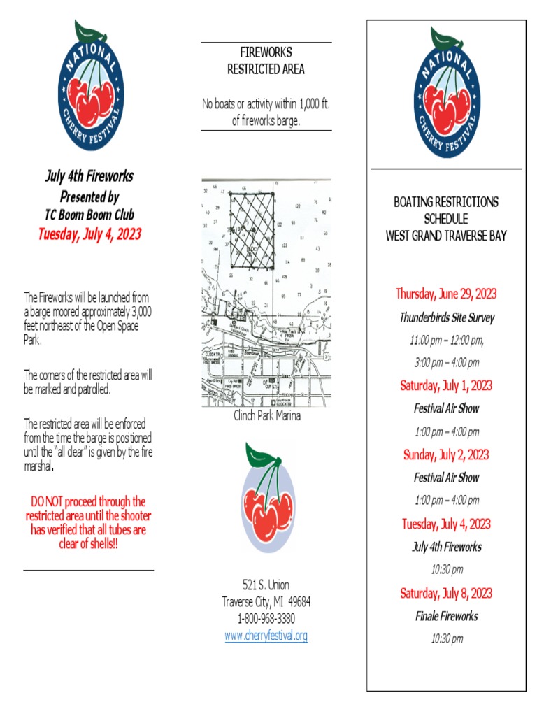 National Cherry Festival Air Show Details For Boaters PDF Shipping Water Transport