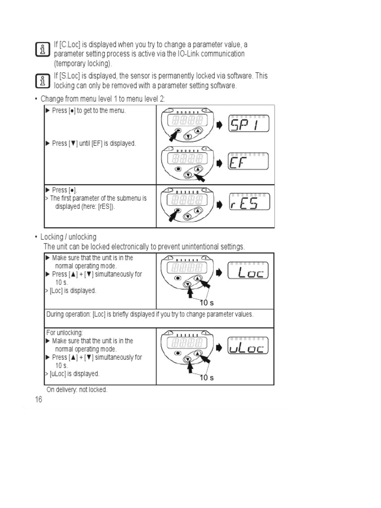 IFM PN2671 Parameter Locking Guide | PDF | Computer Engineering | Computing