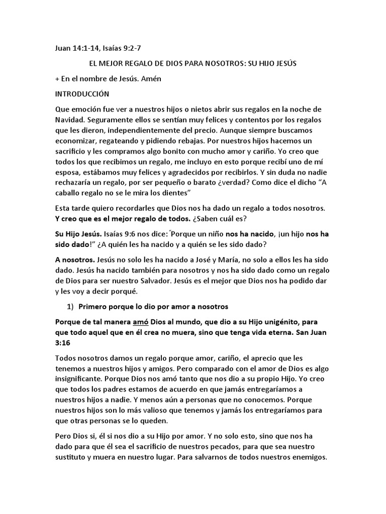 El Regalo de Dios: Su Hijo Jesús | PDF | Jesús | Pecado