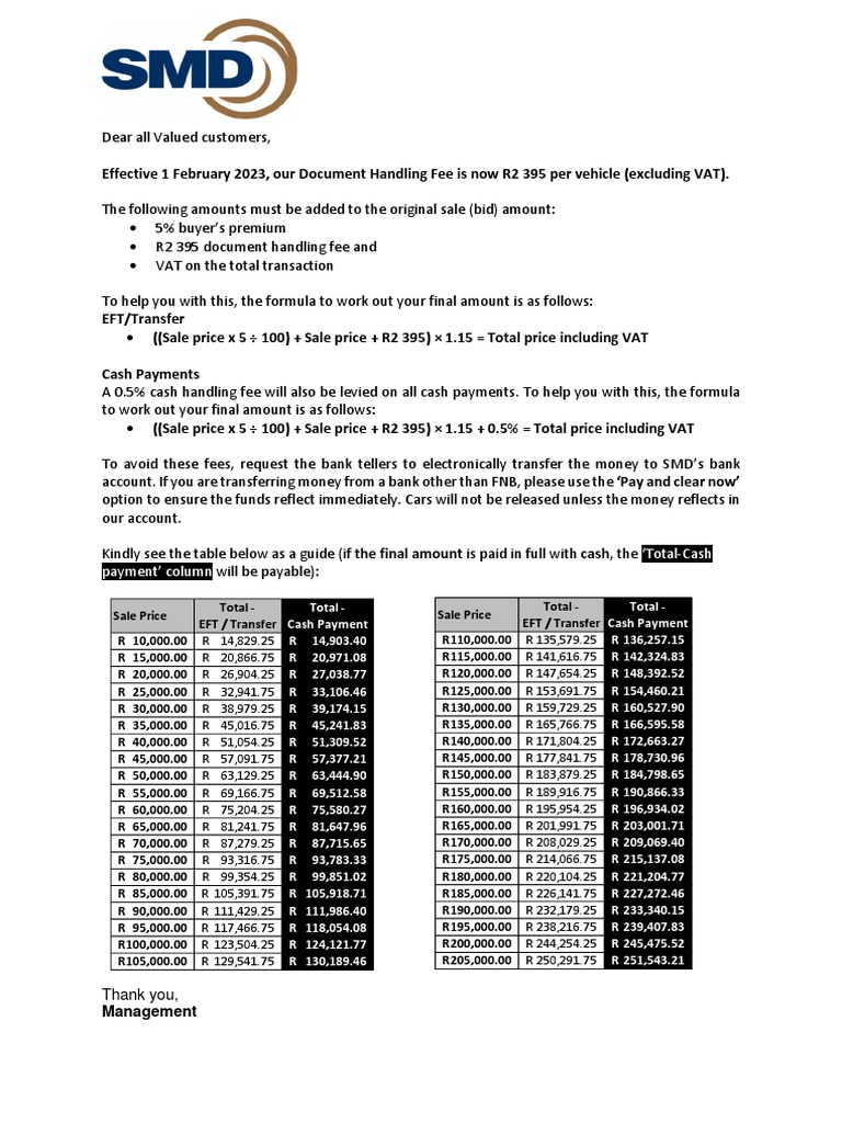 Auction Calculator PDF Value Added Tax Prices
