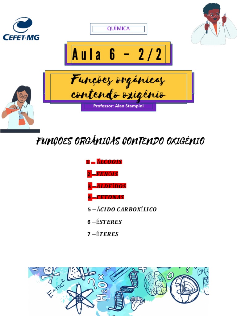 Aula 8 - 2 Funcoes Organicas Contendo Oxigenio | PDF | Éster | Grupo ...