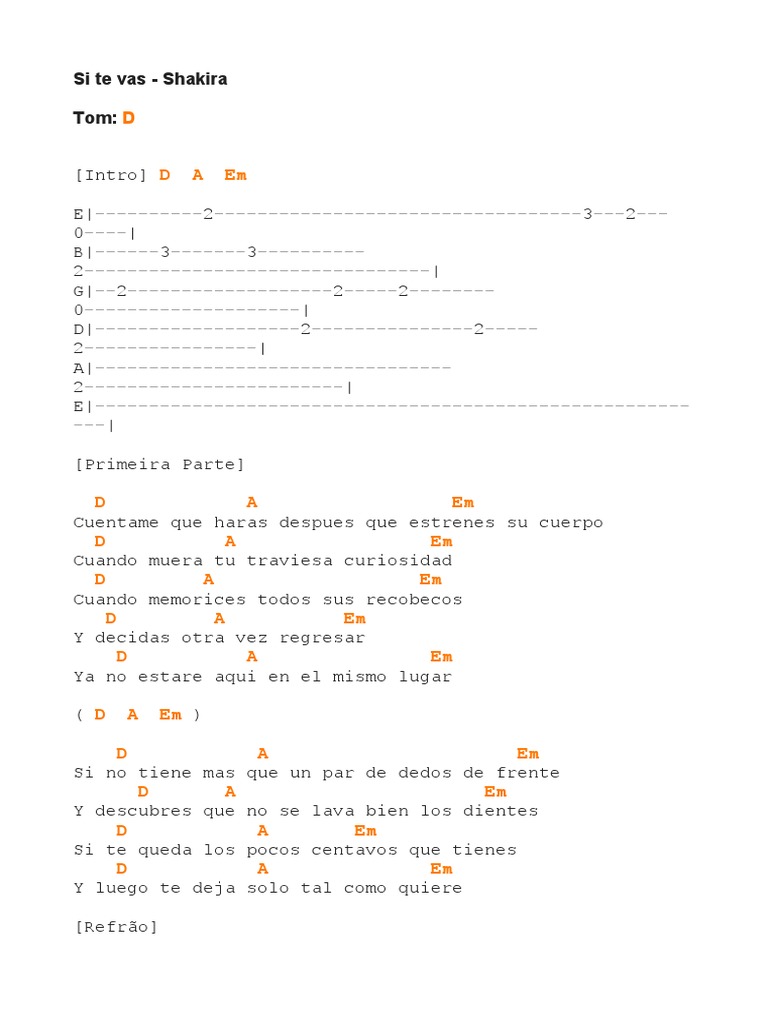 Si Te Vas - Acordes | PDF