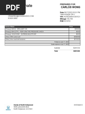Repair Estimate