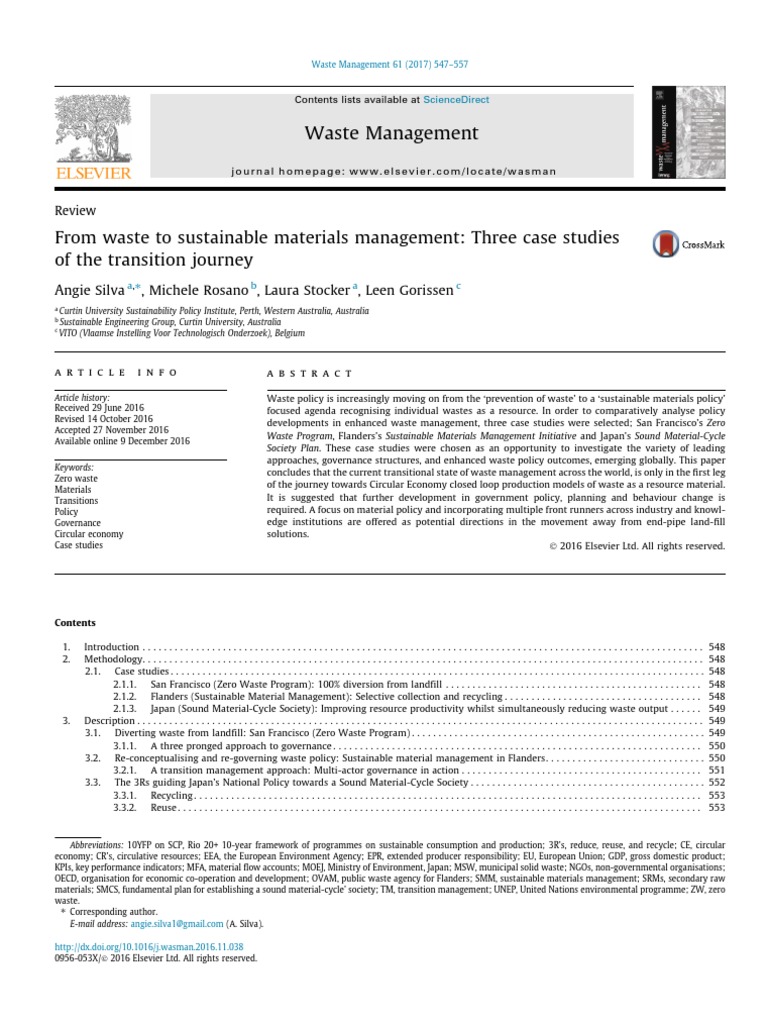 Silva - From Waste To Sustainable Materials Management Three Case ...
