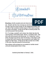 Snowball Multiplication Game PDF