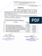 SNQ For FN seats-SJEC Fee Structure