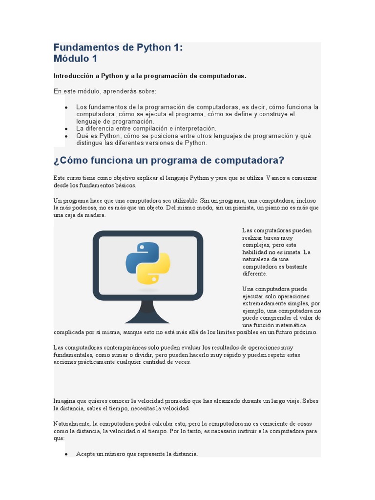 Fundamentos de Python 1: Introducción | PDF | Lenguaje de programación ...