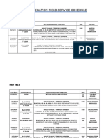 May-June 2023 Field Service Schedule