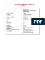 Empresas Radicadas en Colombia Que Tienen Sap