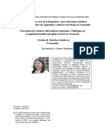 Procedimientos en Caso de Trabajadores Con Restricciones Médicas. Desafíos de Los Servicios de Seguridad y Salud en El Trabajo en Venezuela