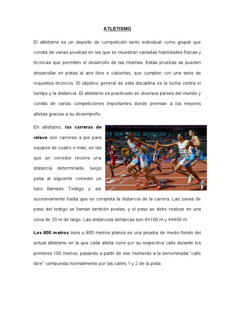 Guía Completa sobre Atletismo y Pruebas | PDF | Deporte del atletismo ...