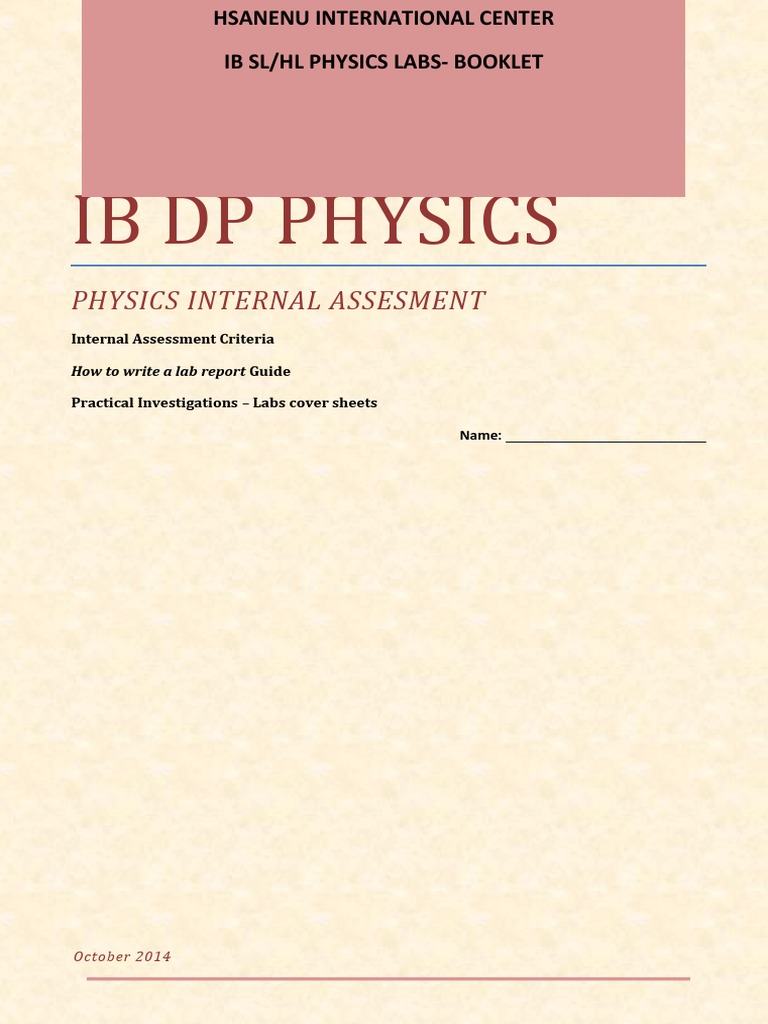 IB Physics Internal Assessment Guide | PDF | Significant Figures | Force