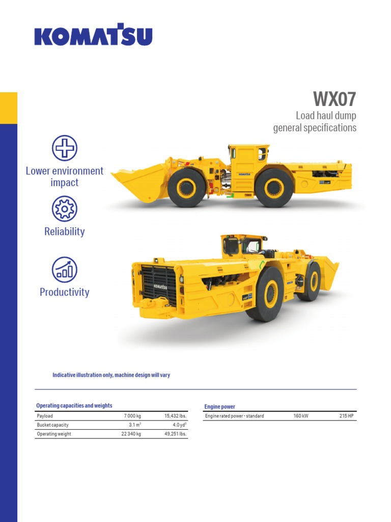 WX07 Load Haul Dump Specifications | PDF | Horsepower | Truck