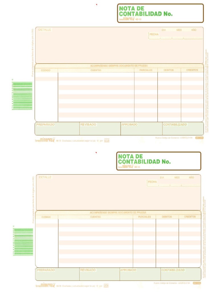 Nota de Contabilidad | PDF