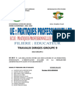 TD Sujet Relation Educateur Autres Personnels