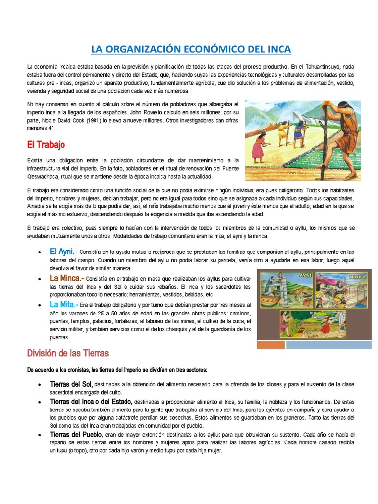 La Organización Económico Del Inca | PDF | Imperio Inca | Andes